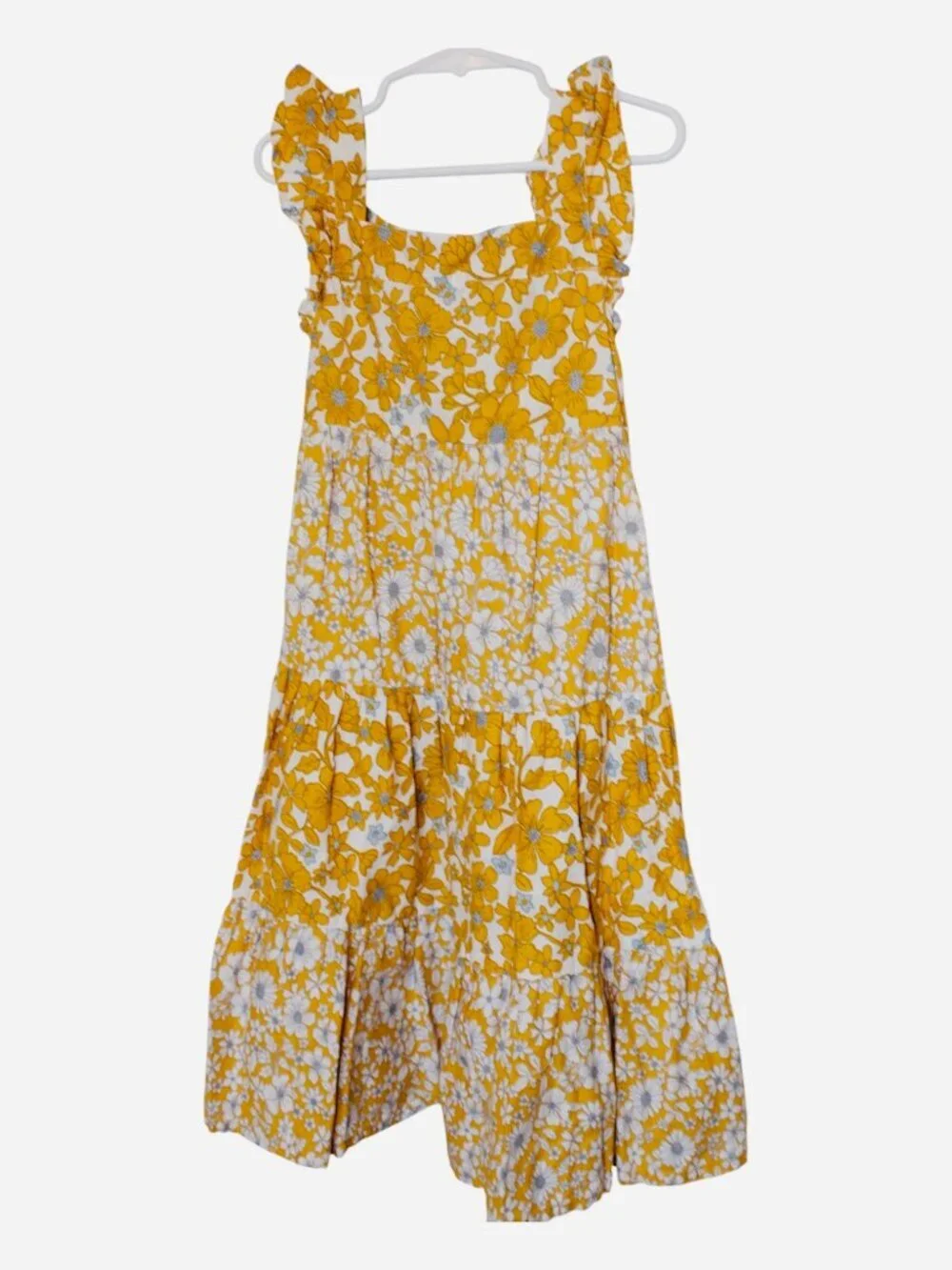 Carter's| 6/6X | Girl's Yellow Floral Tiered Dress | Sleeveless | Cotton & Linen